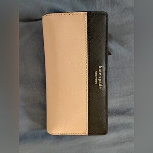 kate spade Blush and Black Colorblock Saffiano Wallet